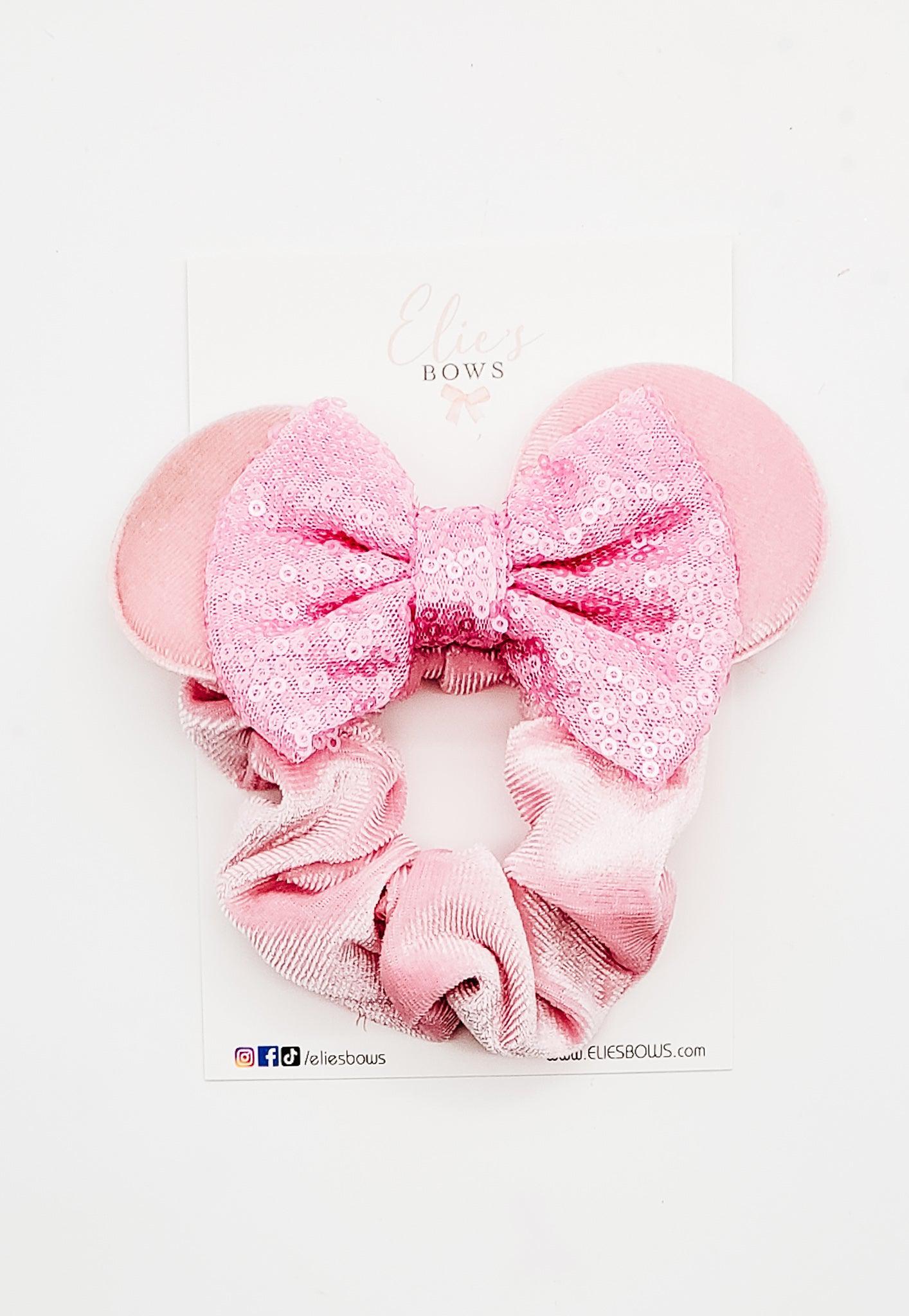 Pink - Ears Scrunchie-Scrunchie-Elie’s Bows